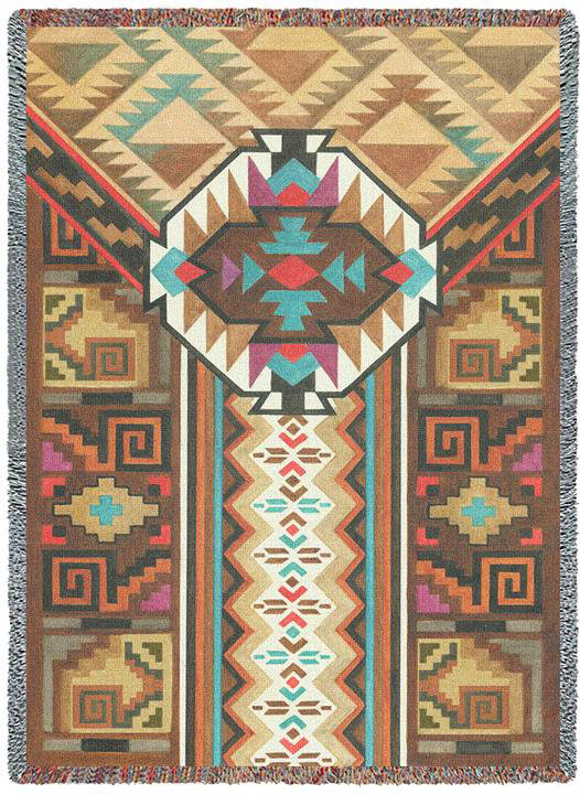 Couverture péruvienne Pure Country Weavers par Parker Fulton - jeté en coton tissé à la main en Amérique du Sud - fabriqué aux États-Unis (72 x 54)