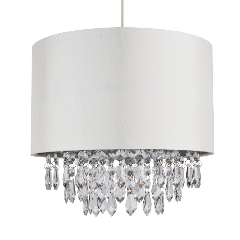 Chambliss 27cm H Cotton Drum Pendant Shade in Cream