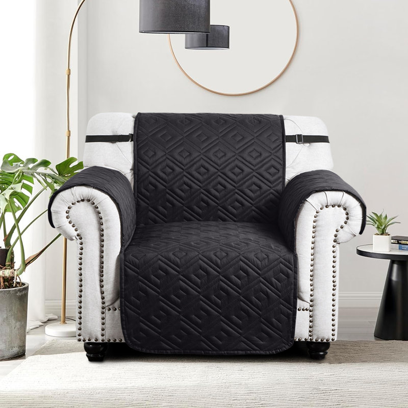 Reversible Waterproof Sofa Protector - Dual-Sided Sofa Protector Slipcover, Black/Dark Grey, 179cm H x 165cm W - (1 Seater)