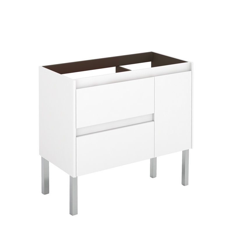 Ambra 35.1'' W Single Bathroom Vanity Base, Glossy White