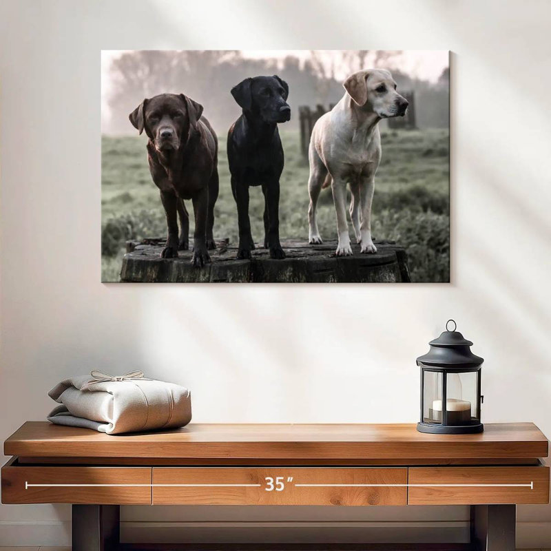 Brampt Labrador Dogs, 16" H x 24" W