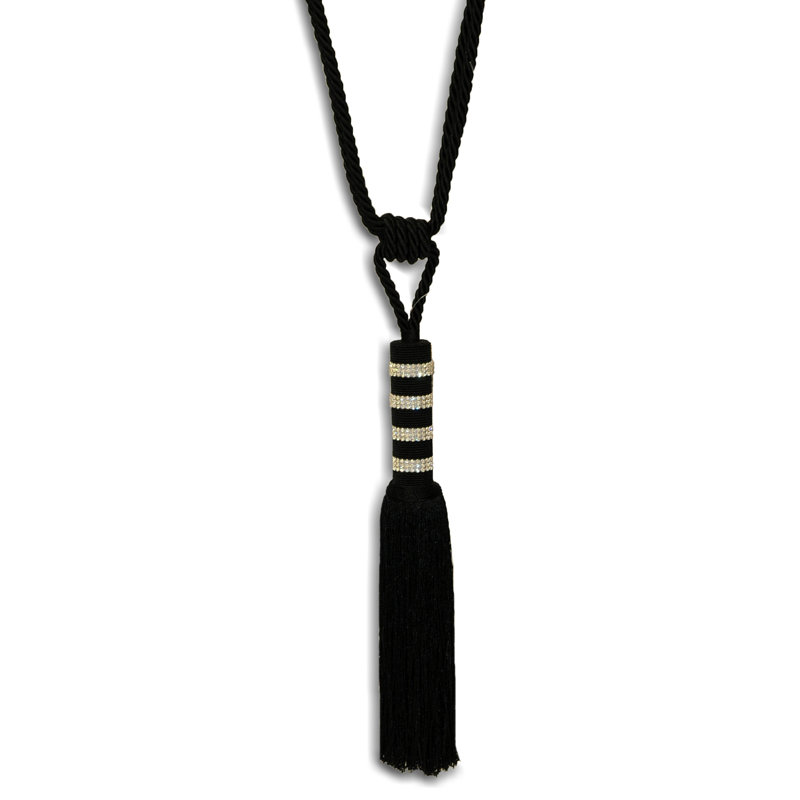 100% Polyester 7cm Curtain Holdback/Tieback, Black