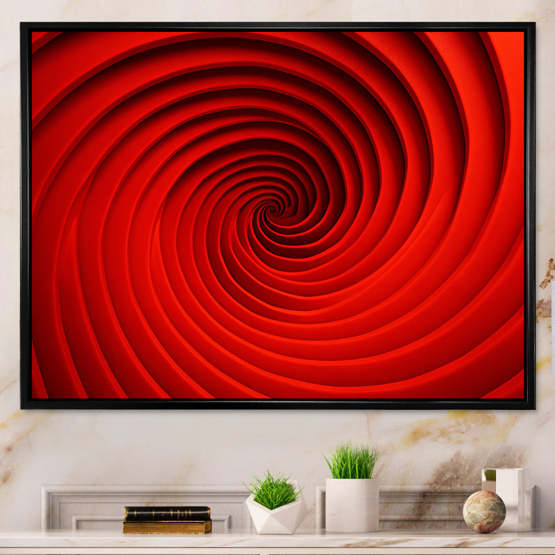 Bernardsville - Abstract Spirals Wall Art, Black Floater Framed Canvas, 24" H x 32" W x 1" D