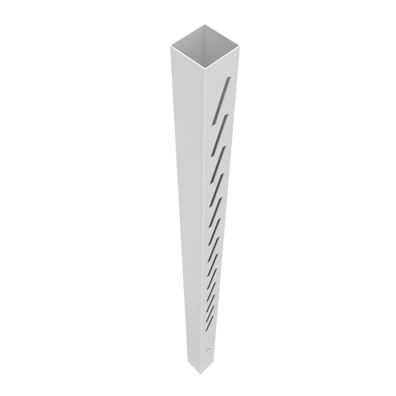 Louvered 5 in. W x 5 in. L x 102 in H Left End/Gate Post, White