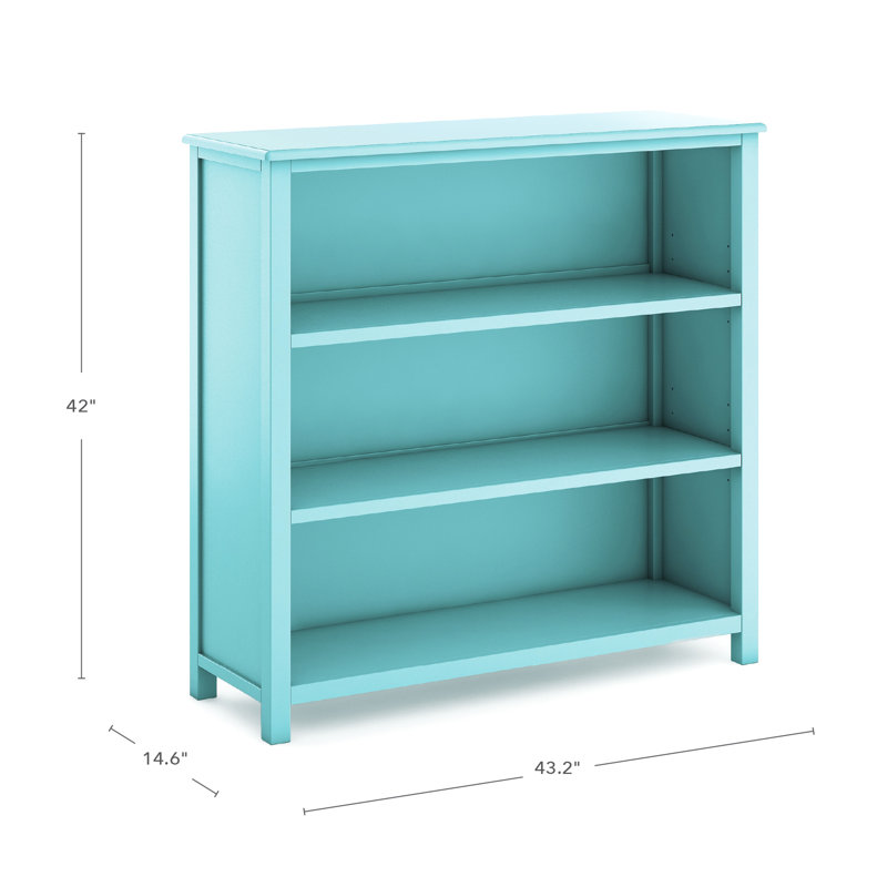 Teal Adjustable Kids' Wooden 3-Shelf Bookcase