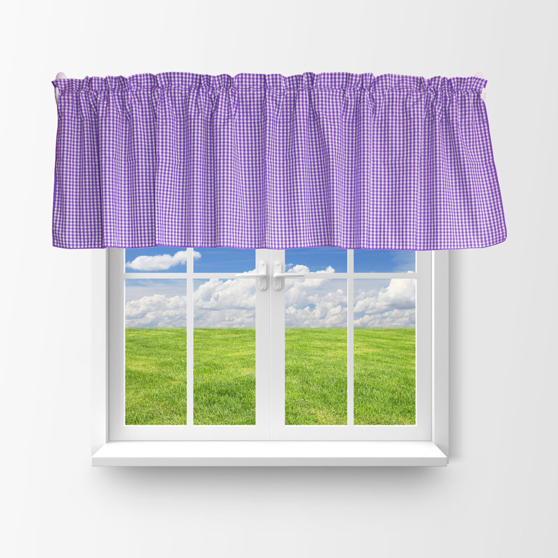 Cantonnière à carreaux Gingham, L 58 po x L 32 po, Purple