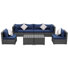 8-Piece Modular PE Wicker Outdoor Sectional Sofa Seating Group with Cushions and Two Tables
