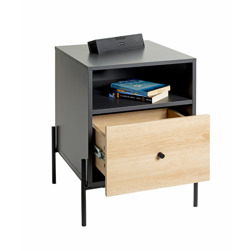 45cm W Metal Bedside Table