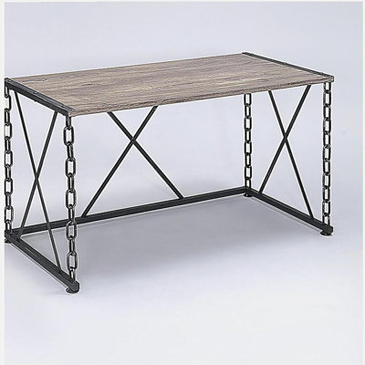 Country oak and retro black rectangular table
