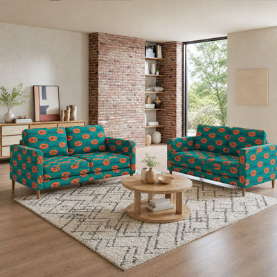 2 Piece Velvet Square Arm Sofa Set, 2+2 Seater Sofa Set With Loveseat Set Of 2