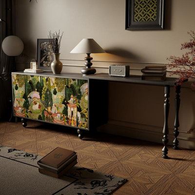 Commode en bois massif de style rétro