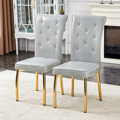 Chaises de salle à manger modernes avec ensemble de ressorts rembourrés en similicuir