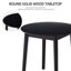 Table ronde noire, entièrement en bois massif, pouvant accueillir de 2 à 4 personnes, d'un diamètre de 31,5 po-1221920481