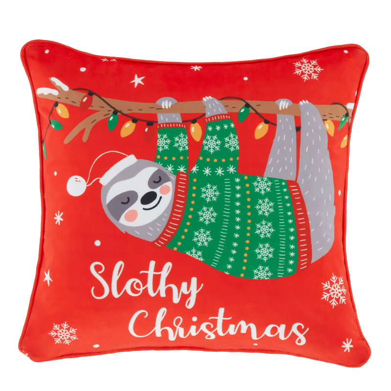 Slothy Christmas 45x45cm Cushion with inner