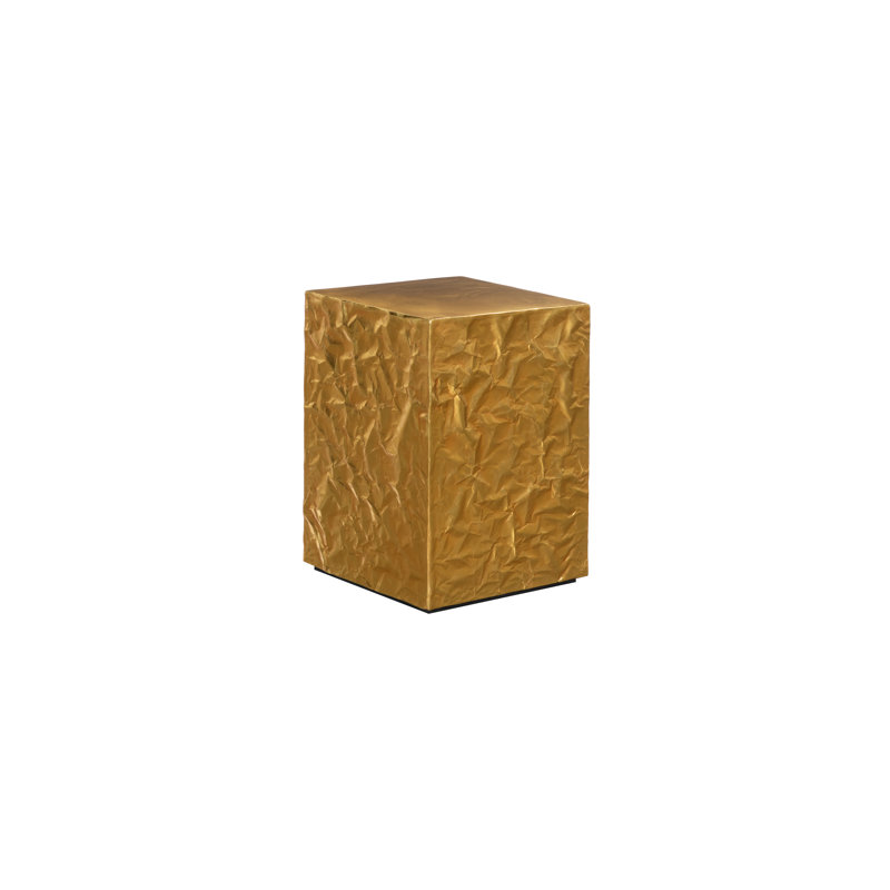 Gold Resin Crumpled Pedestal Sculpture, 20" Height