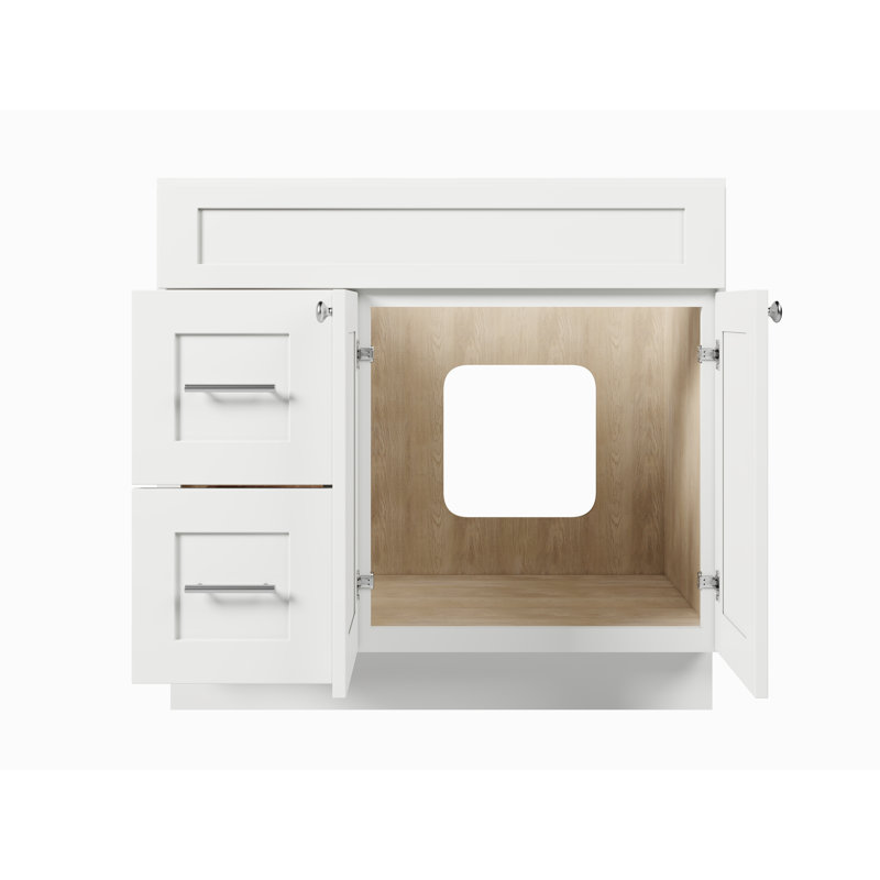 Meuble-lavabo de 36 po avec tiroir de gauche Disar, Blanc