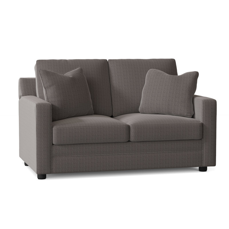 Aukai Upholstered 58'' Sleeper Sofa, Zuma Charcoal Textured Linen