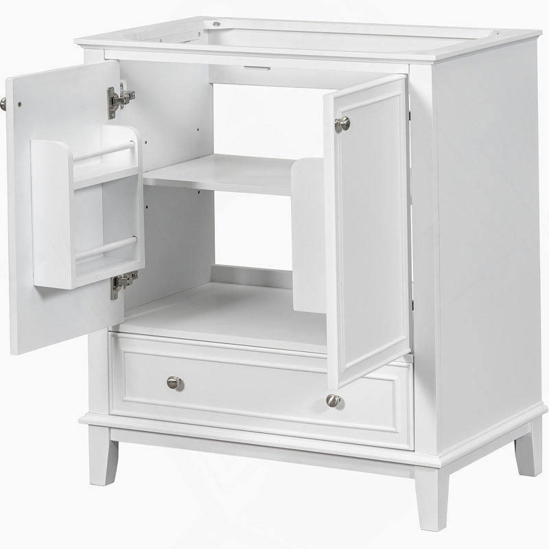 Meuble-lavabo de salle de bain sans lavabo, base seulement, armoire de salle de bain multifonctionnelle, Blanc