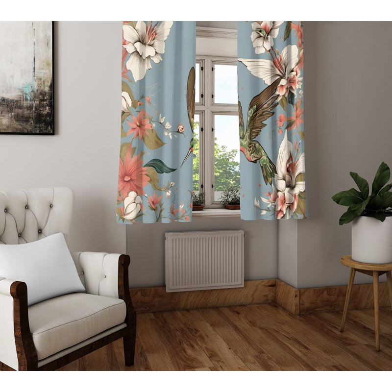 Paire de rideaux semi-transparents en polyester Harita, L 20 po x L 61 po