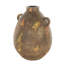 Anelis Ceramic Antique Style Distressed Decorative Brown Vase with Grooves and Handles