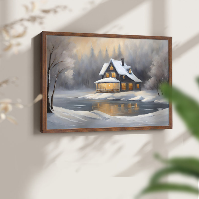 Paysages rétro - CXLV - impression encadrée - réaménageable, H 11 po x l 14 po, Noyer