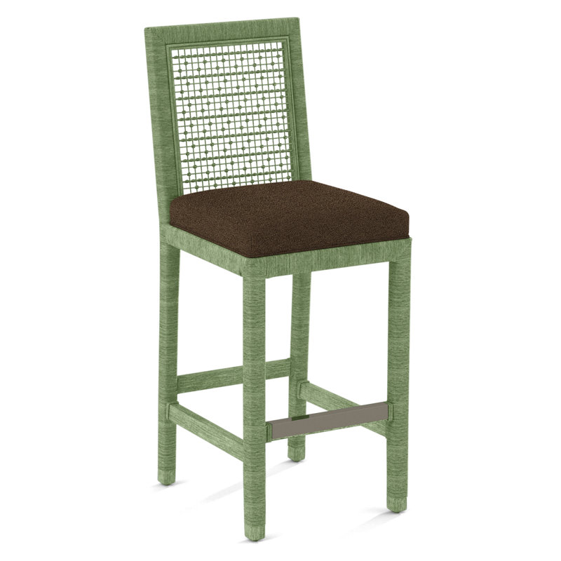 Pine Isle Bar Stool, Marquis Taupe Velvet; 0913-73, Celery