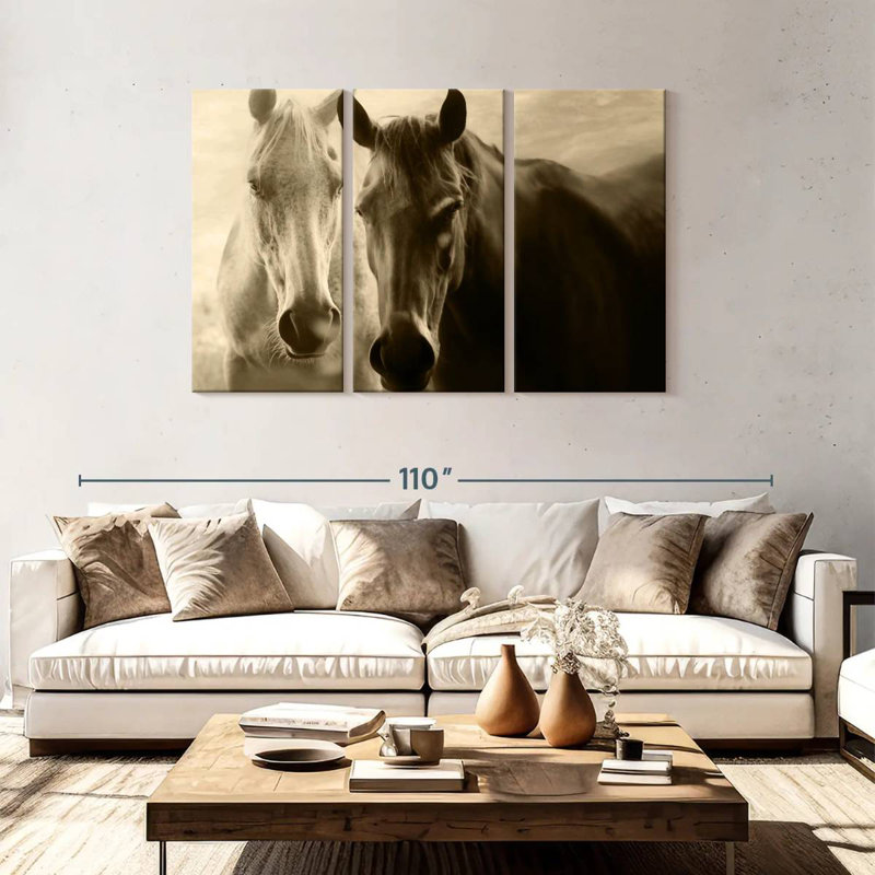 Brampt Sepia Horses, 48" H x 74" W