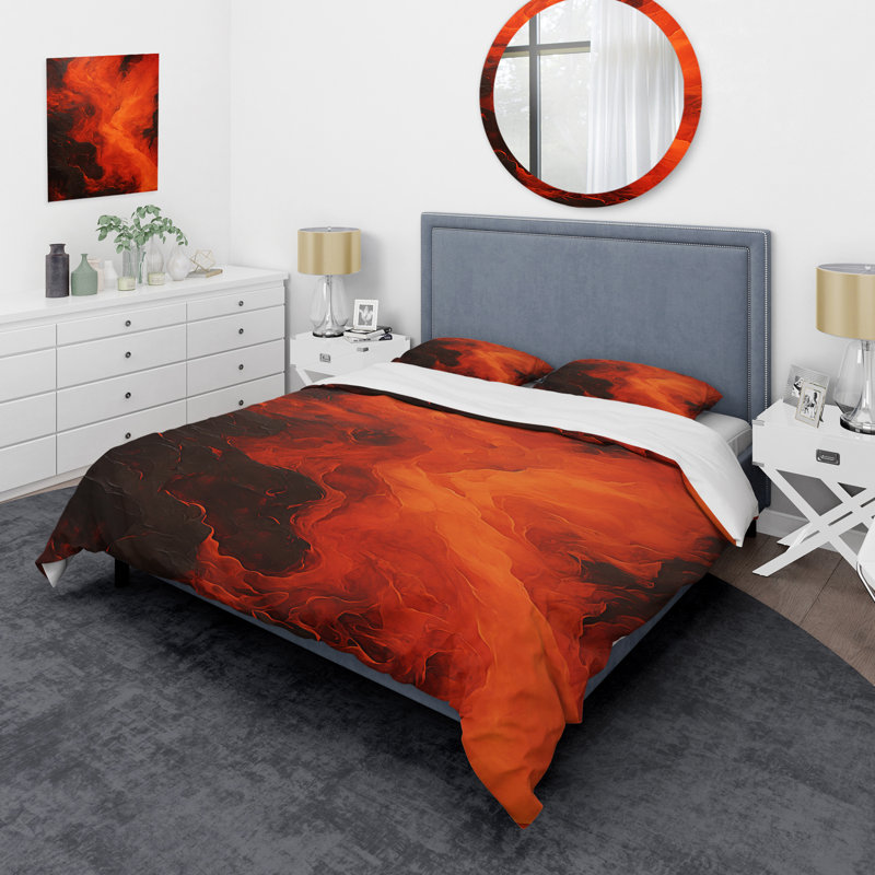 Ensemble de housse de couette Volachic Tachisme Fusion 4 - Tachisme, Housse de couette pour lit simple + 1 taie décora