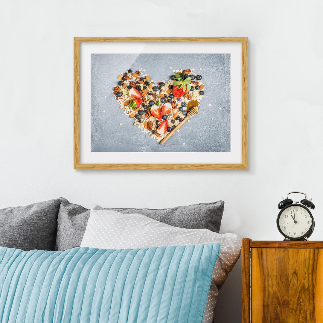 Gerahmtes Poster Muesli Heart