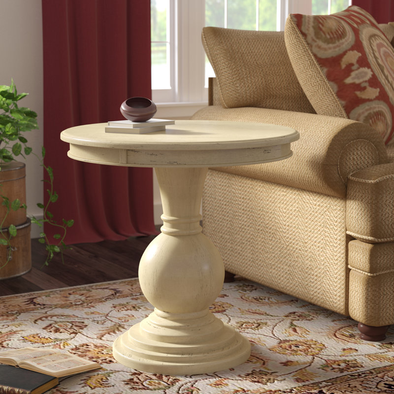ACME Alyx Accent Table, Antique White, Antique White