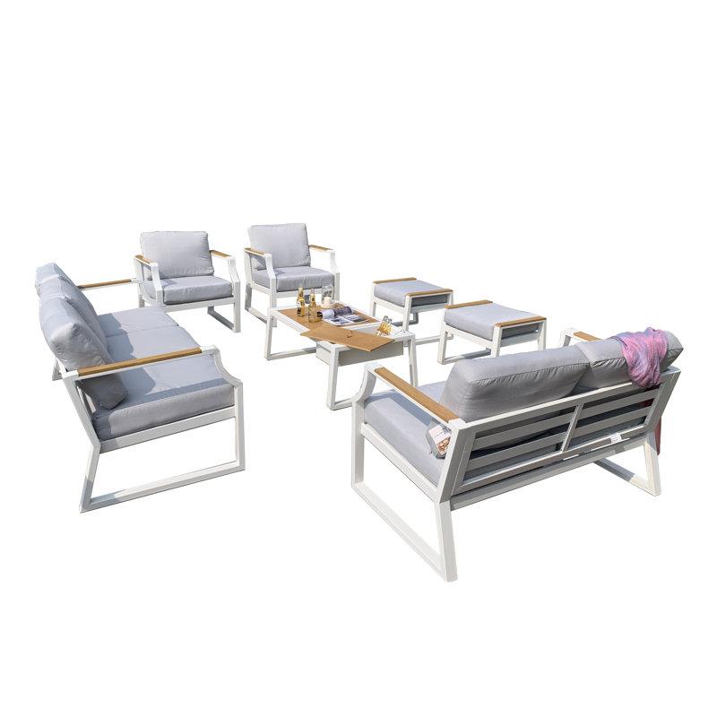 Bettey 9 - Person Patio Conversation Set with Cushions