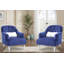Ensemble de 2 chaises en velours bleu barcelos-1214770515