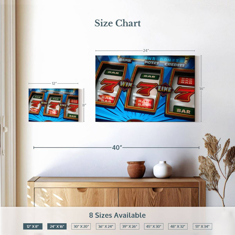 Winning Slot Machine, 16" H x 24" W