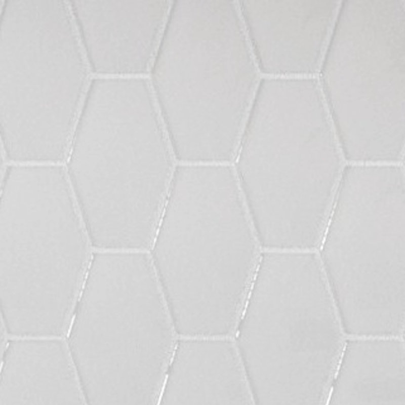 Long Hex 10.60in.x11 in. Glass Mosaic Tile, Soft Ivory Gloss