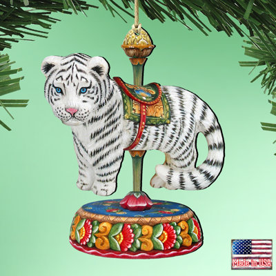 5.5'' Handmade Wood Animals Holiday Shaped Ornament