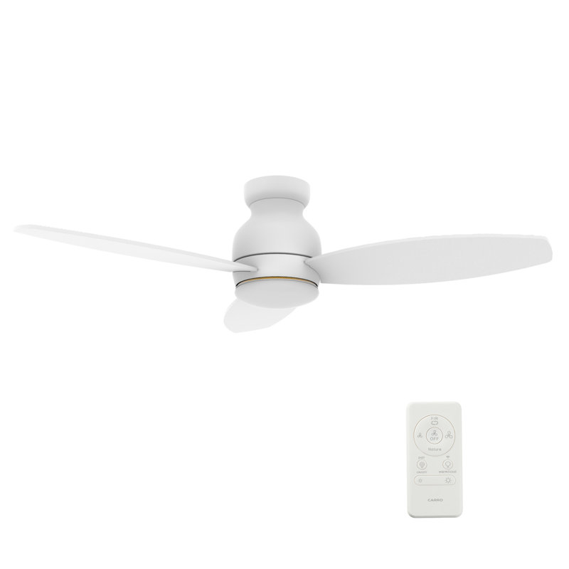 48'' Smart Ceiling Fan with Remote Control and Light Kit Included., White