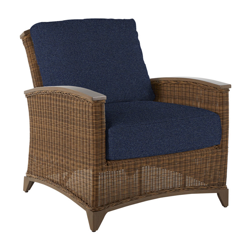Astoria Woven Lounge Chair, Raffia/Oak, No Welt, Intermix Indigo