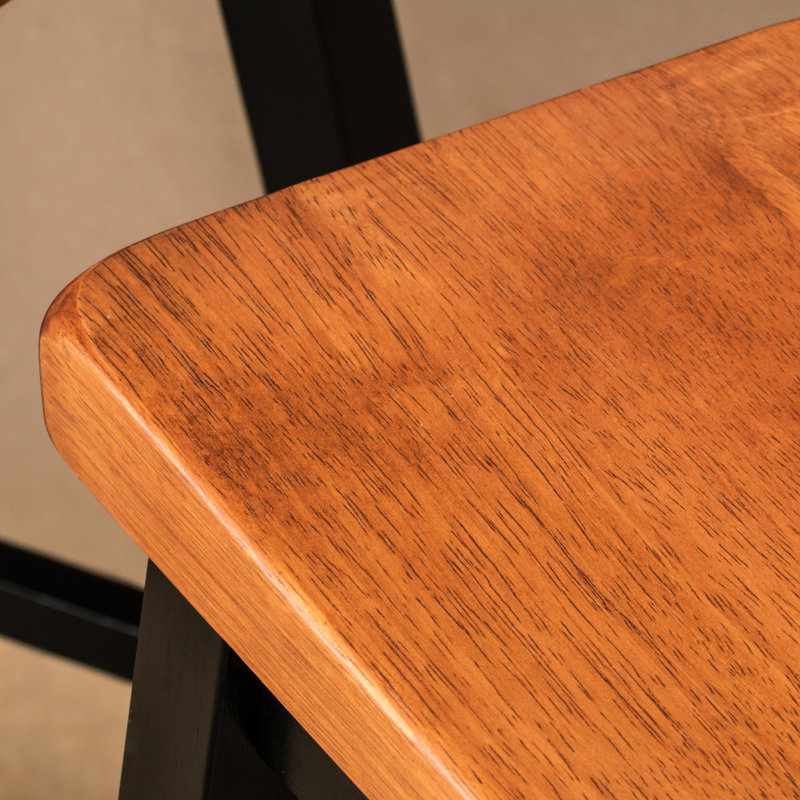 Tabouret de selle en bois 29 po, noyer