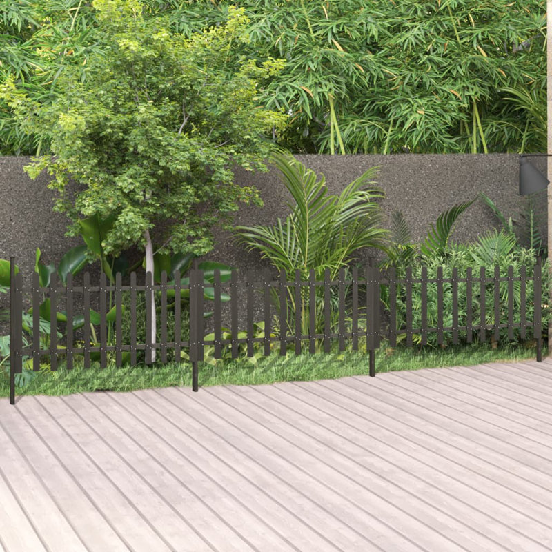 Clôture en bois gris, 241,7 po x 31,5 po