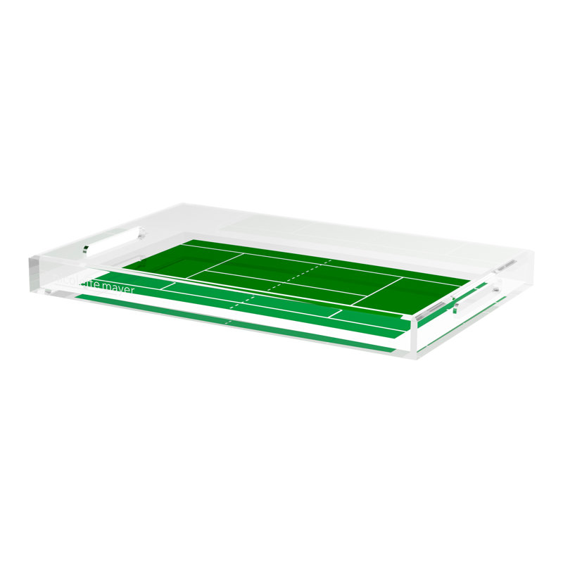 Plateau de tennis rectangulaire en acrylique, 2" H x 22.5" W x 14.5" D