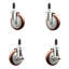 Ensemble de roulettes extensibles 5 pouces 1 1/8 po en poly 316SS pivotant 2 freins SCC-101371791