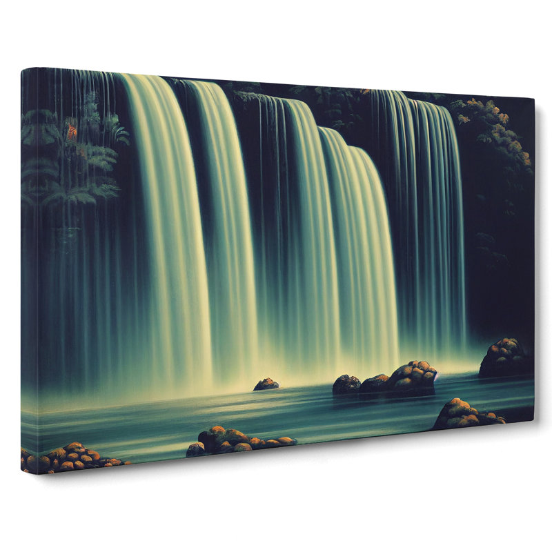 Modern Waterfall Scene Vol.2 - Wrapped Canvas, 40cm H x 60cm W x 3cm D