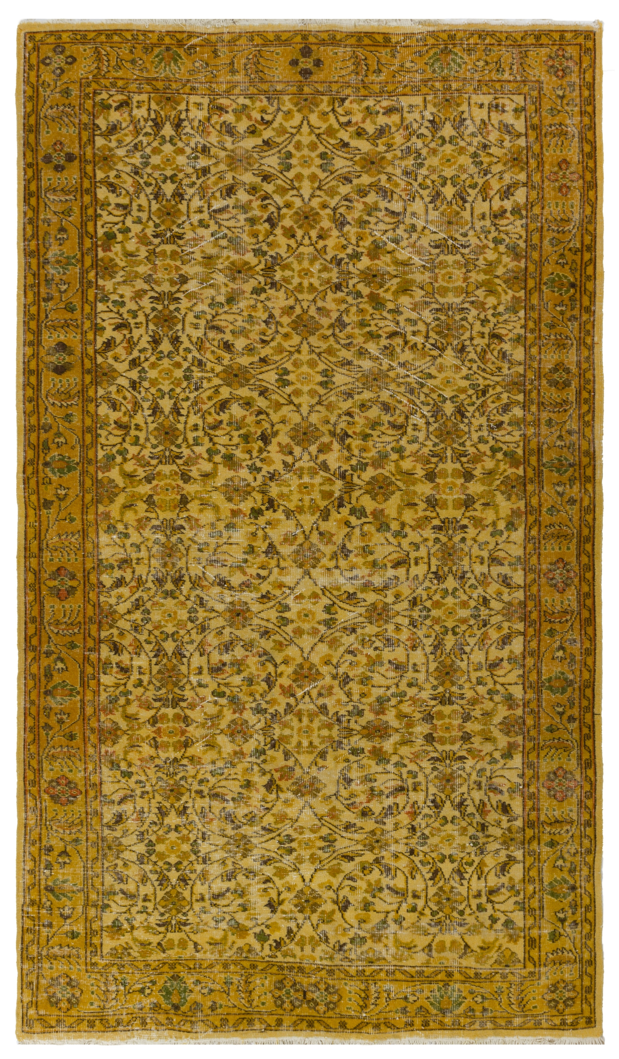 Williston Forge 5.3x9 Ft Yellow Color Overdyed Handmade Modern Turkish ...