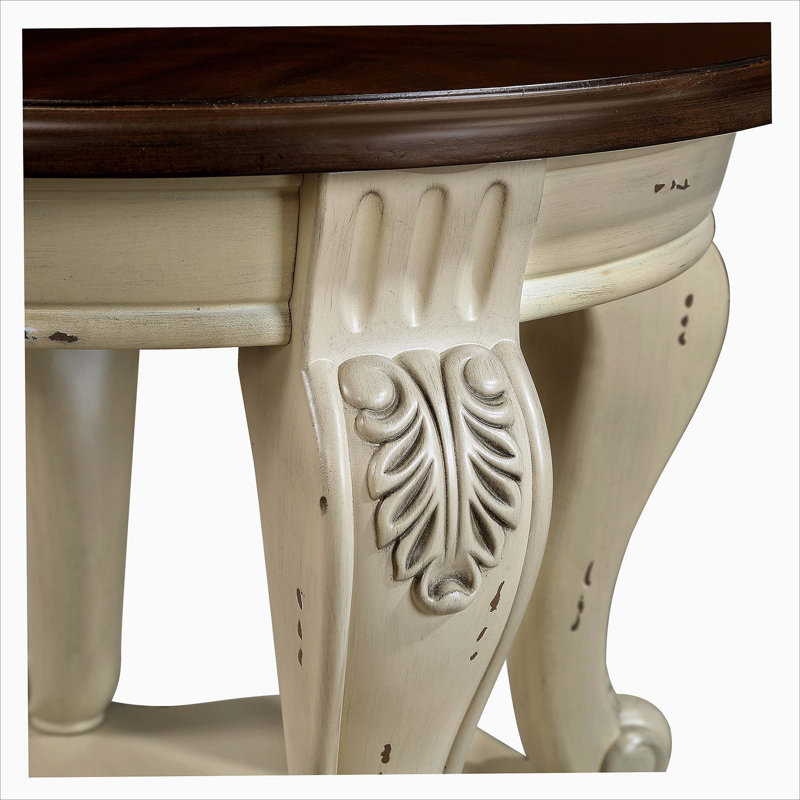 Ensemble de table de salon 3 pièces Ahriah, Brun foncé / Beige