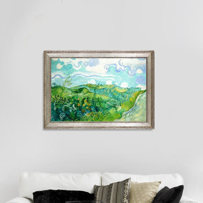 «Green Wheat Fields, Auvers» par Vincent Van Gogh, reproduction d'art sur toile encadrée