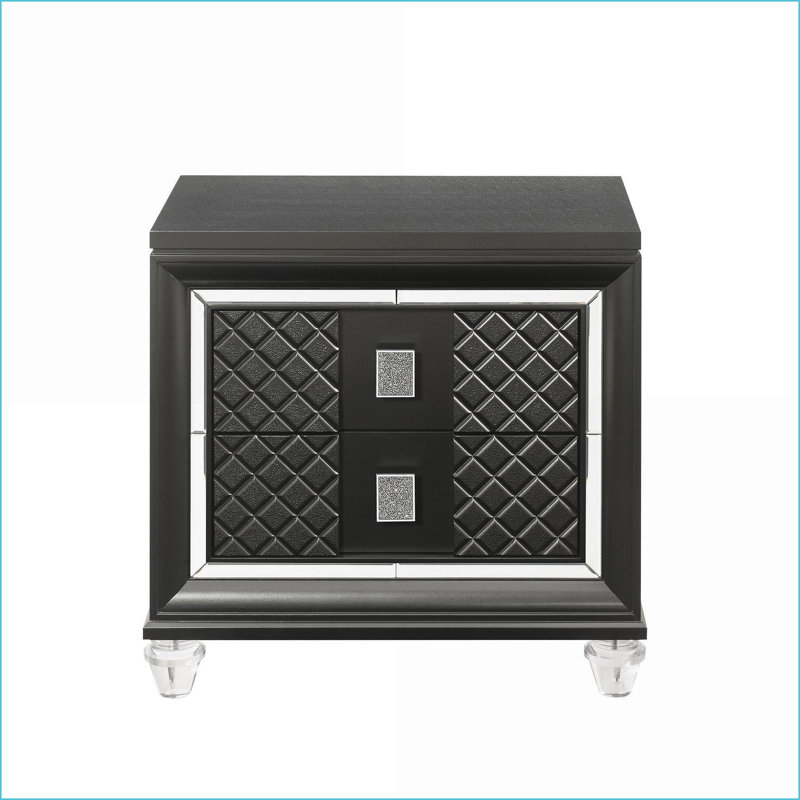 Table de chevet 2 tiroirs Sawyer, Gris