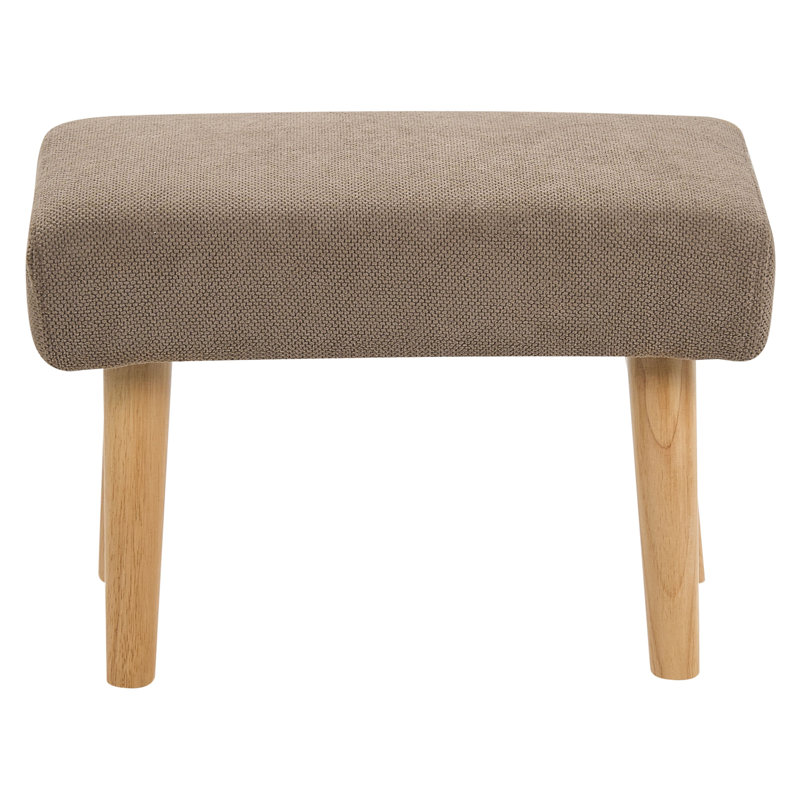 TAKOMA 50cm Wide Rectangle Solid Colour Footstool Ottoman, Brown