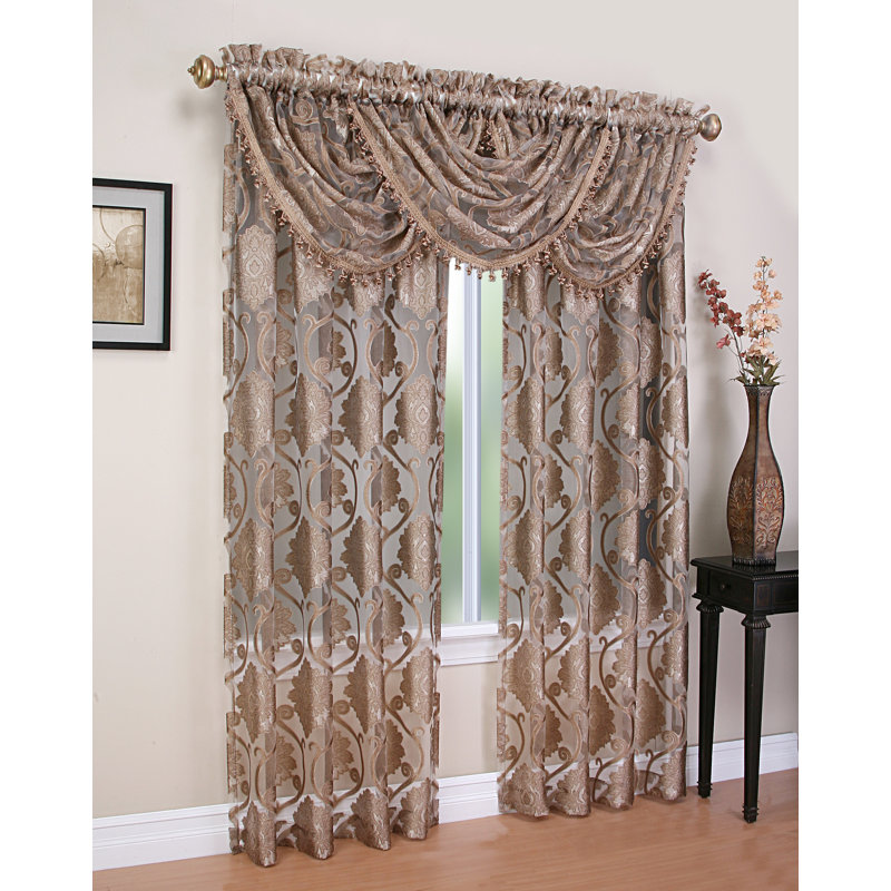 Paire de rideaux transparents avec passe-tringle Weinstock, Brun