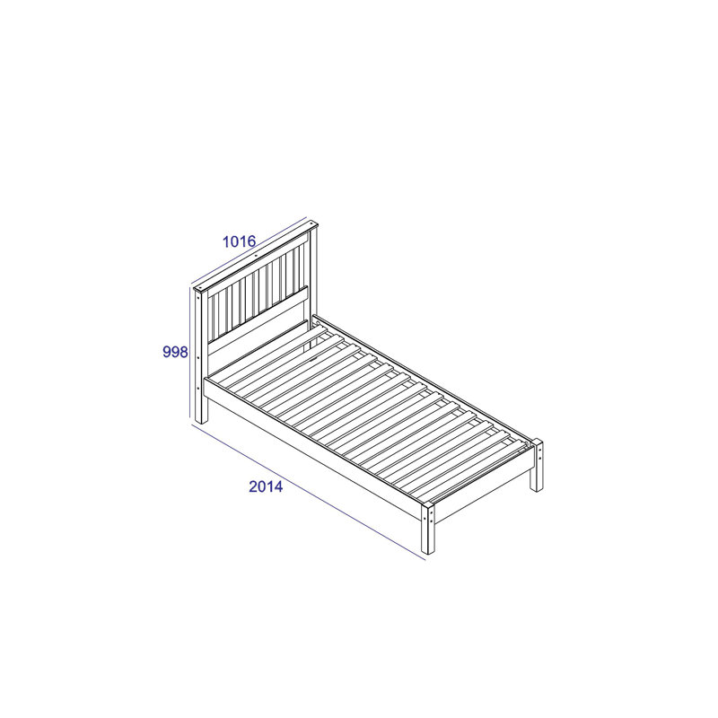 Lehighton Ingrid Uk Bed pine frame, White, Single (3')