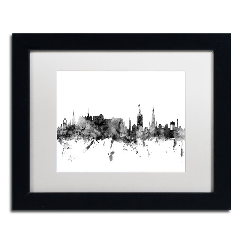 « édimbourg horizon b&w », impression encadrée, H 11 po x l 14 po x P 0,5 po